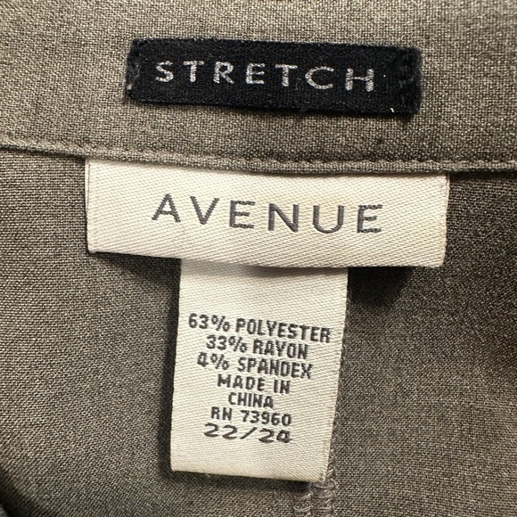 Avenue Women’s Stretch Zip Front Blazer Jacket Gray Size 22/24 Career Work - Picture 6 of 6